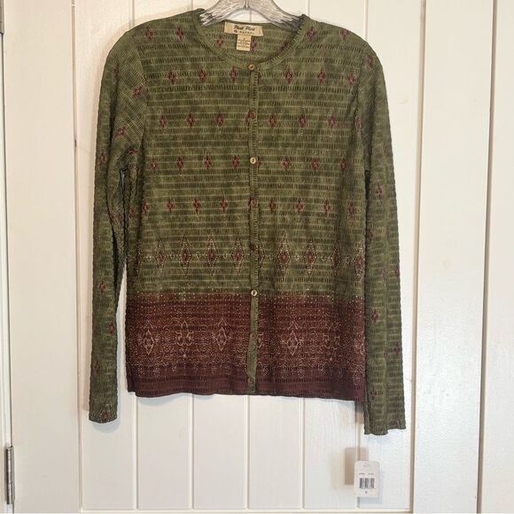 Vintage Pleat Pleat by Raphael Olive Green and Brown Women's Maxi Skirt Set NWT - Picture 6 of 10